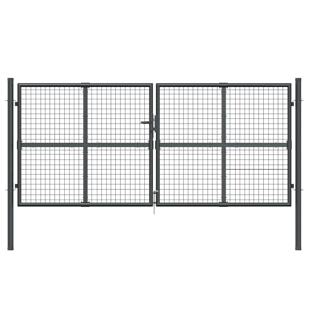 havelåge i net antracitgrå 300x125 cm galvaniseret stål