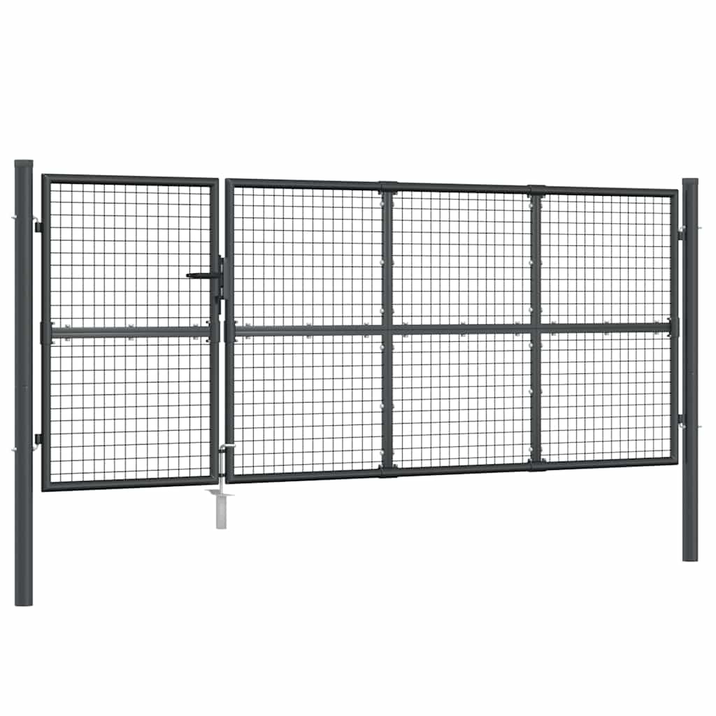 havelåge i net antracitgrå 350x125 cm galvaniseret stål
