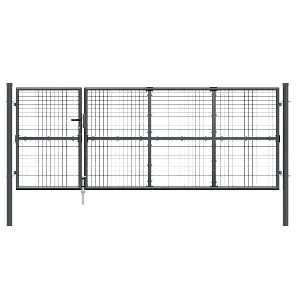 havelåge i net antracitgrå 350x125 cm galvaniseret stål