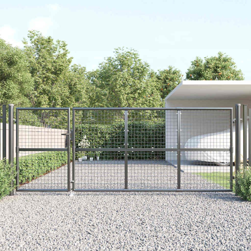 havelåge i net antracitgrå 350x125 cm galvaniseret stål
