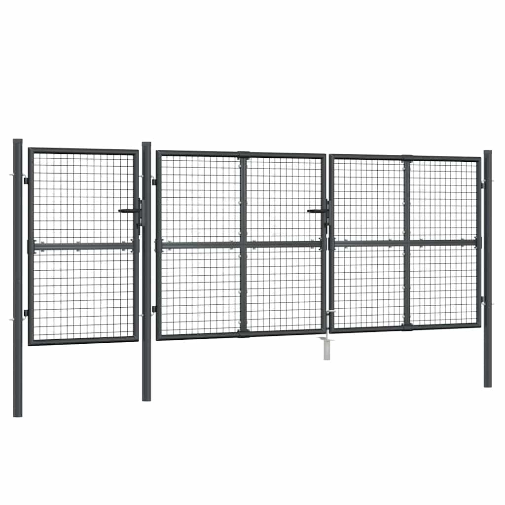 havelåge i net antracitgrå 400x125 cm galvaniseret stål