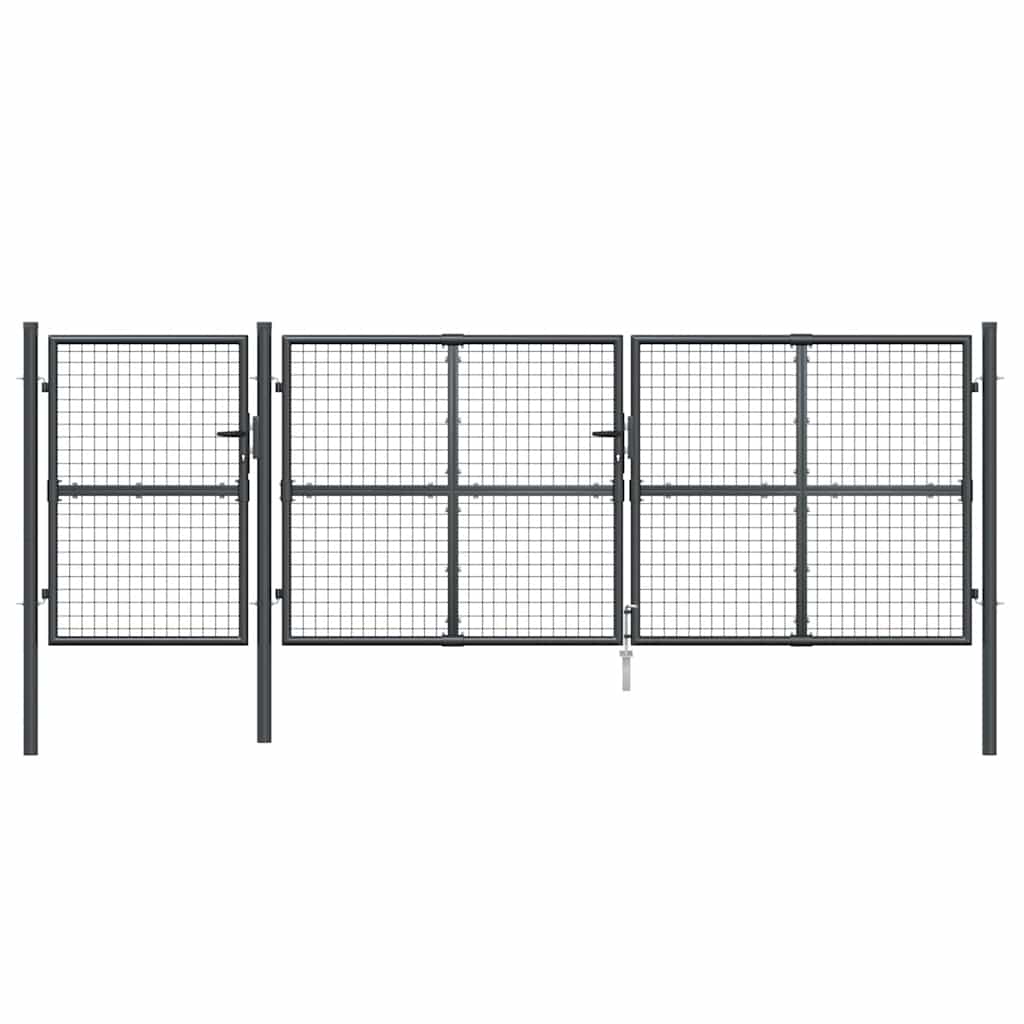 havelåge i net antracitgrå 400x125 cm galvaniseret stål