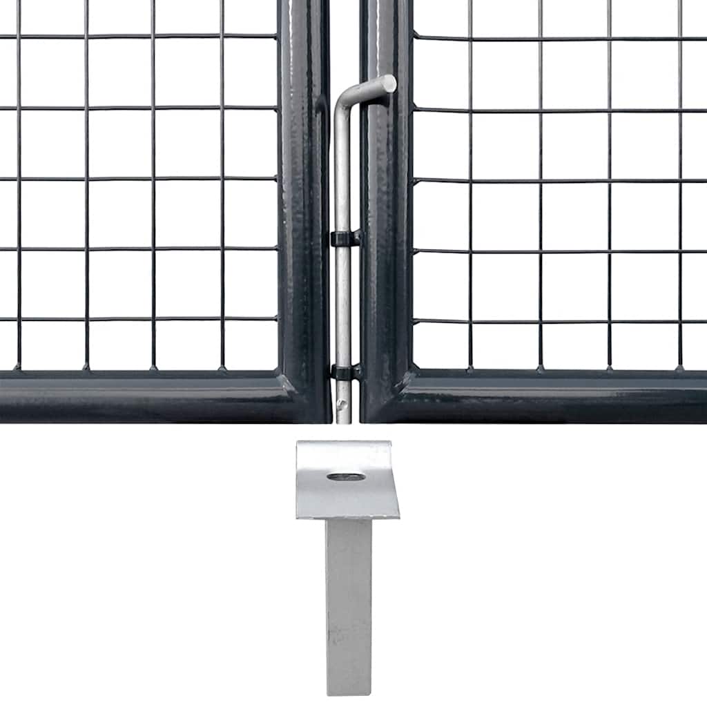 havelåge i net antracitgrå 400x125 cm galvaniseret stål