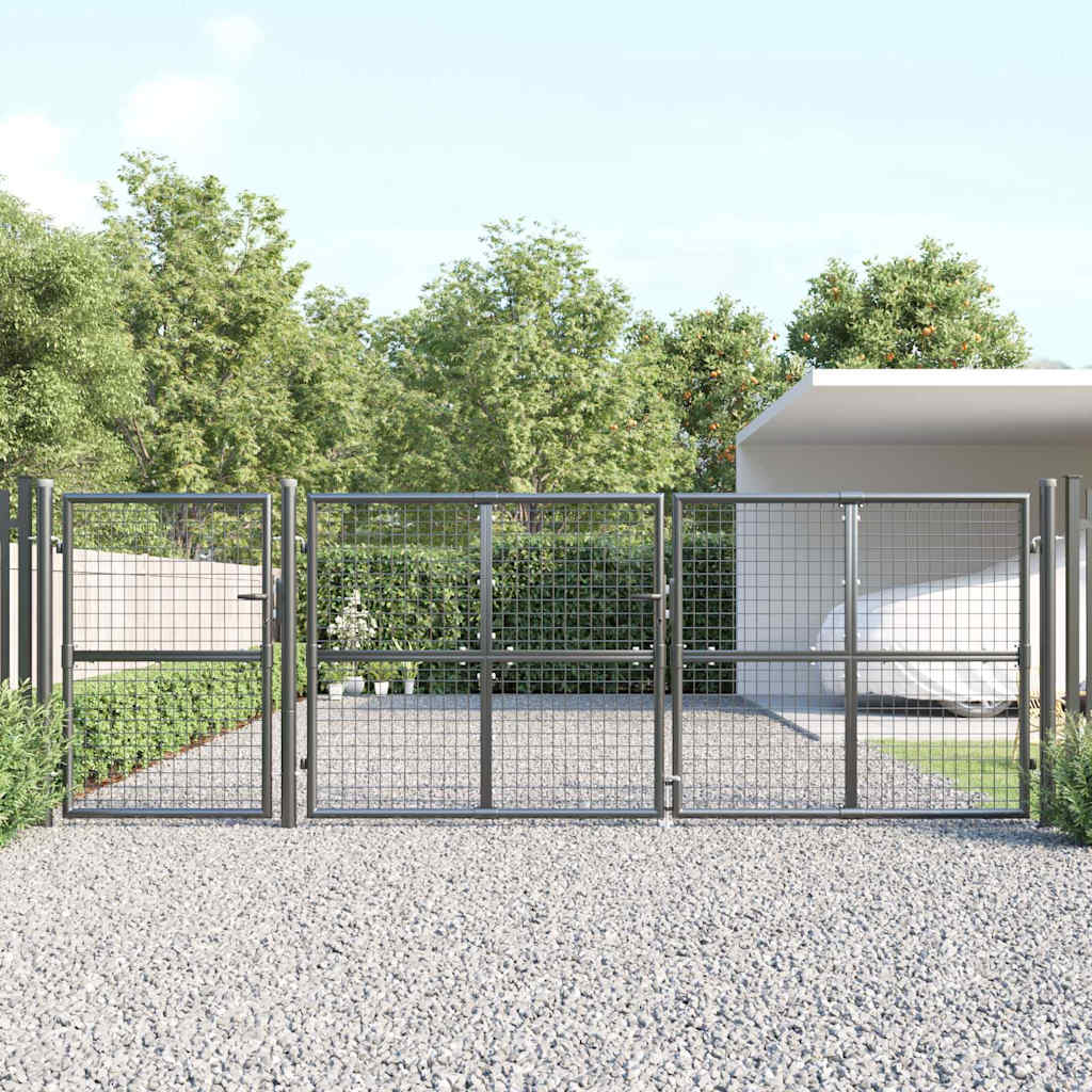 havelåge i net antracitgrå 400x125 cm galvaniseret stål