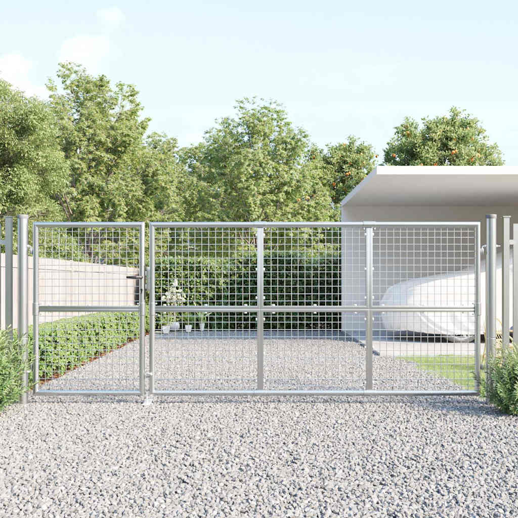 havelåge i net sølv 350x125 cm galvaniseret stål