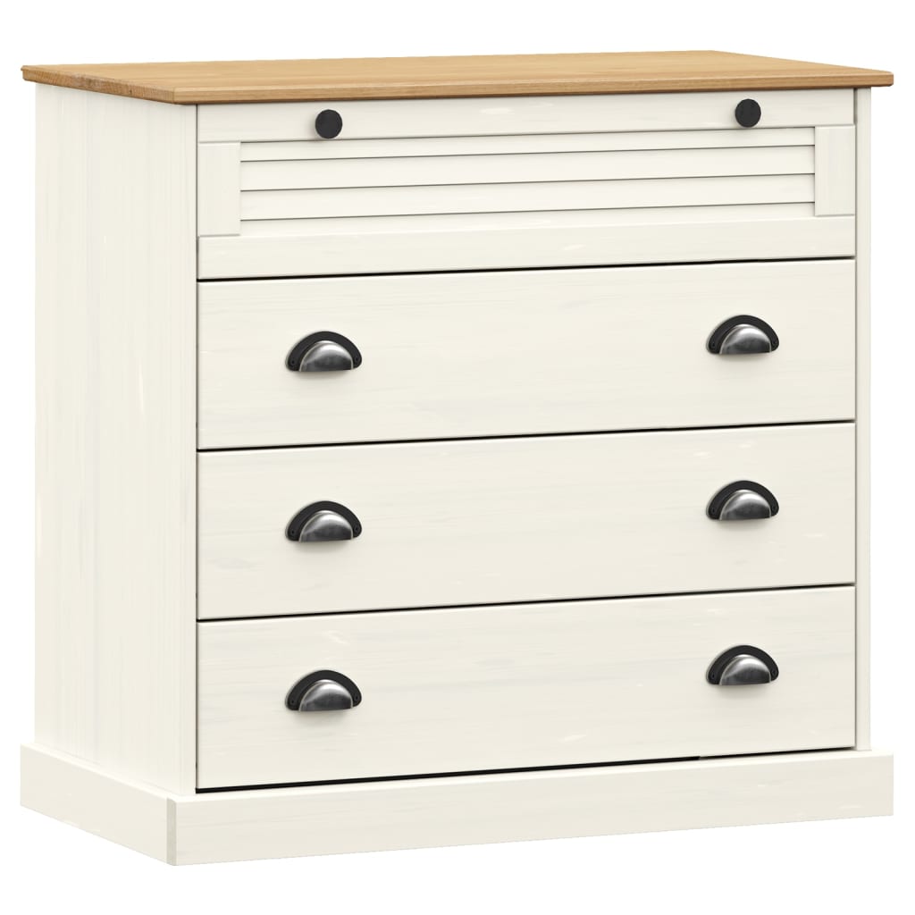 kommode VIGO 80x40x76 cm massivt fyrretræ hvid
