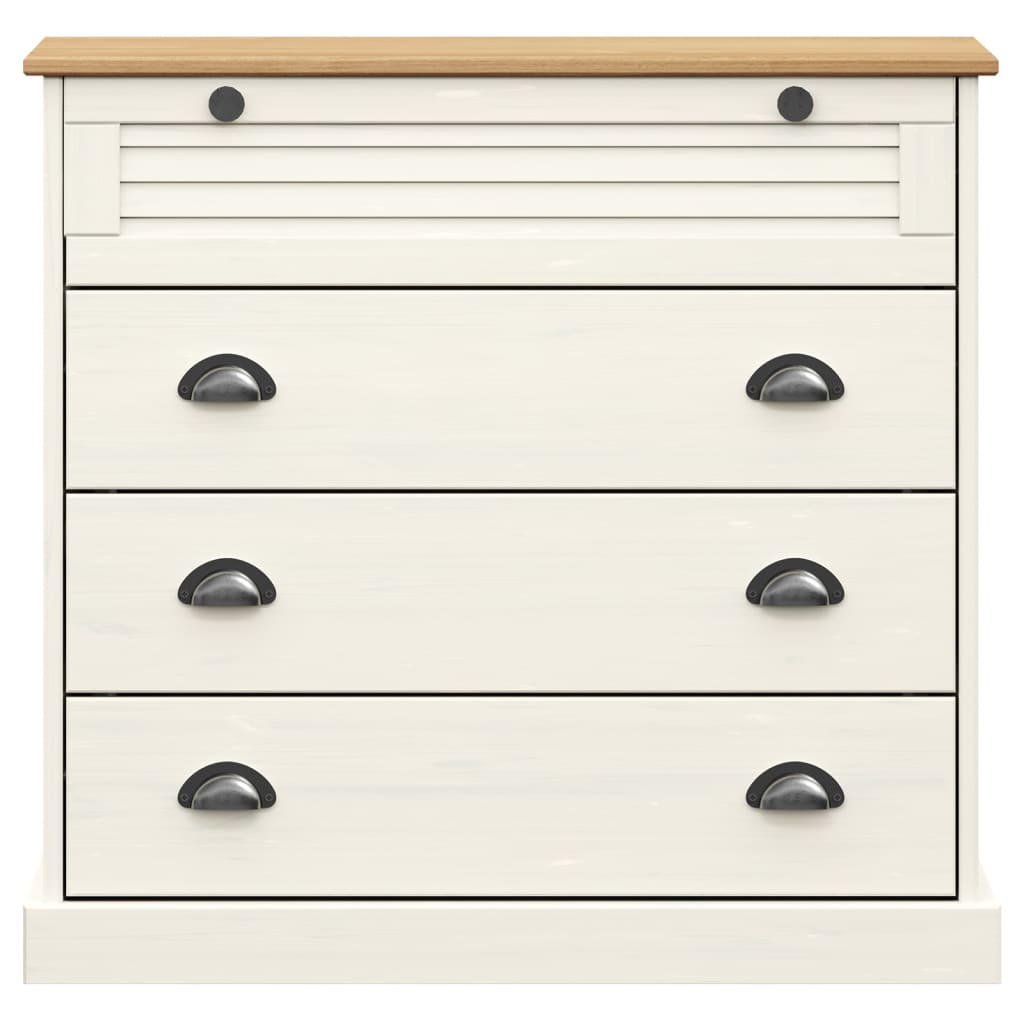kommode VIGO 80x40x76 cm massivt fyrretræ hvid