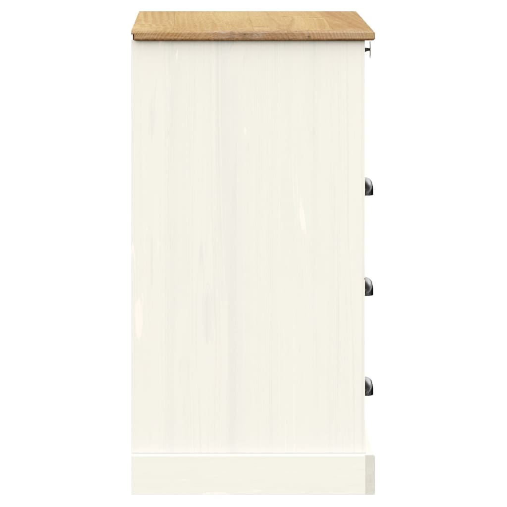 kommode VIGO 80x40x76 cm massivt fyrretræ hvid