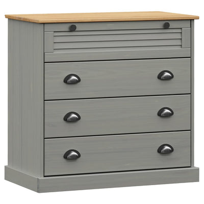 kommode VIGO 80x40x76 cm massivt fyrretræ grå