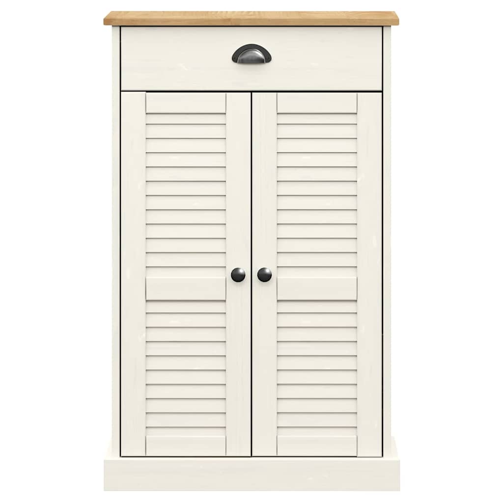 skoskab VIGO 60x35x96 cm massivt fyrretræ hvid