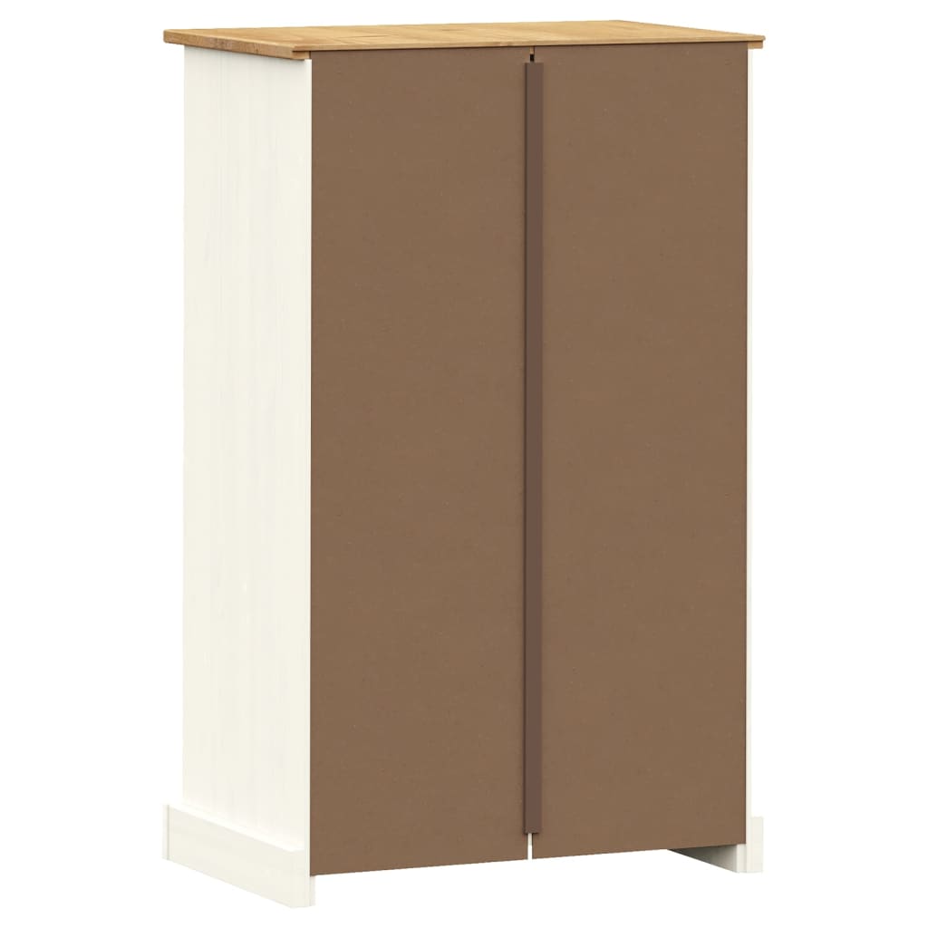 skoskab VIGO 60x35x96 cm massivt fyrretræ hvid