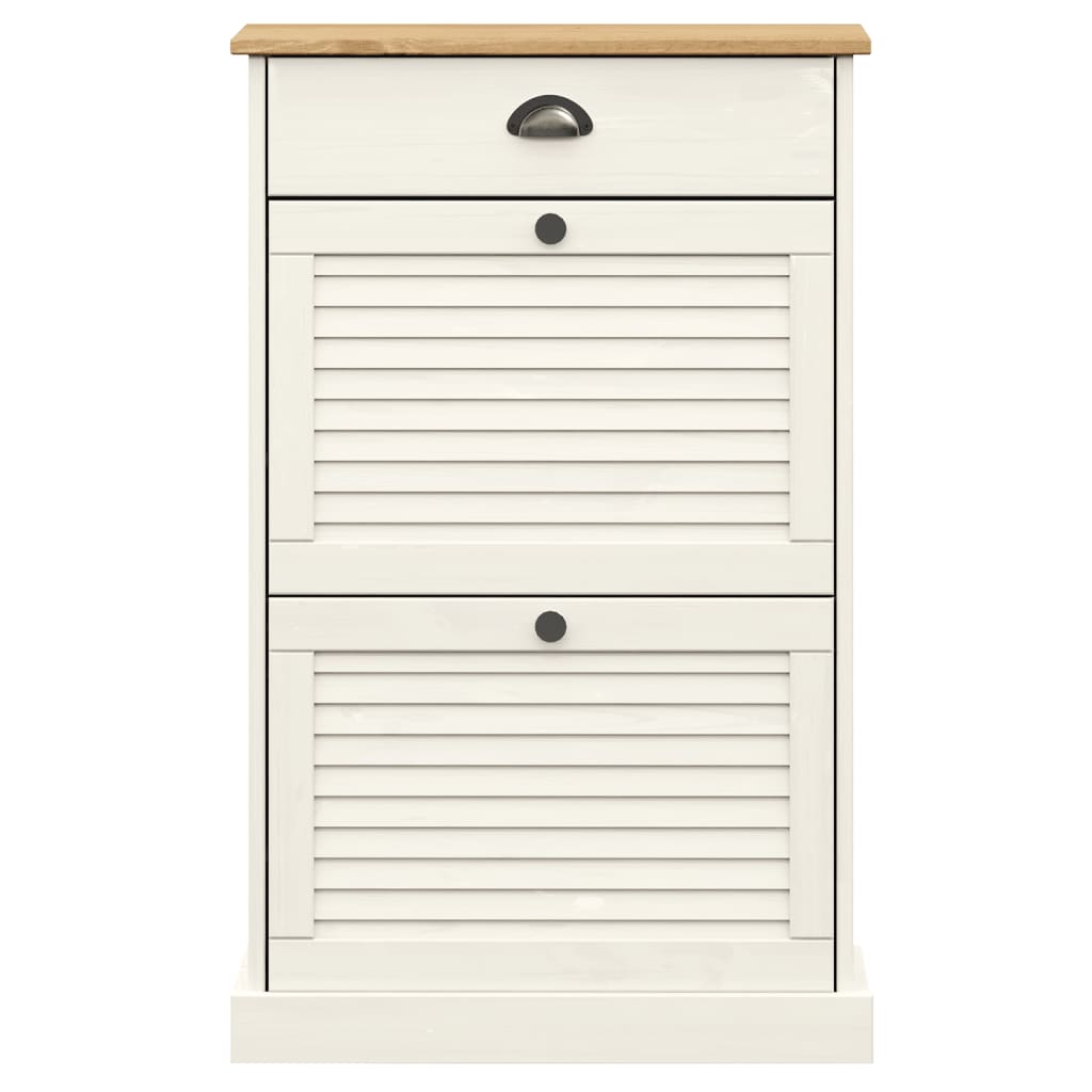 skoskab VIGO 60x35x96 cm massivt fyrretræ hvid
