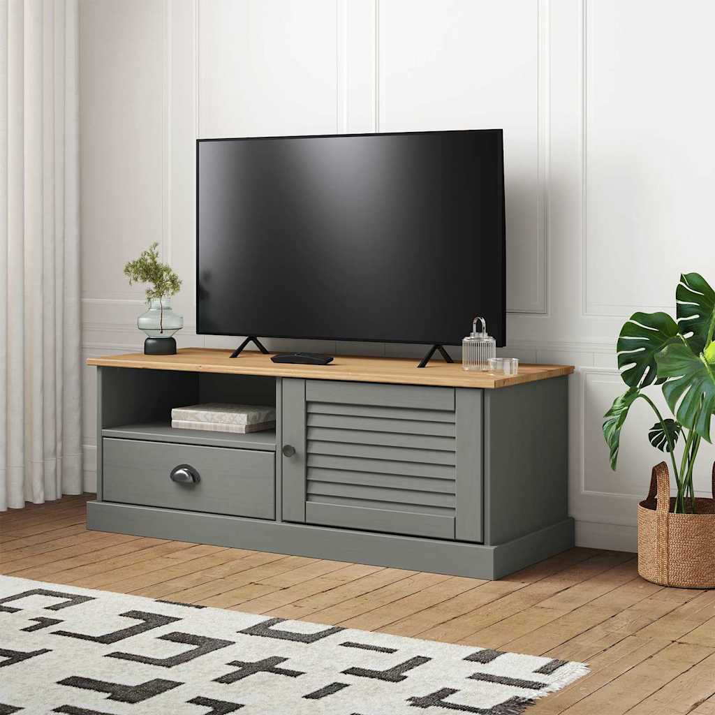 tv-bord VIGO 106x40x40 cm massivt fyrretræ grå