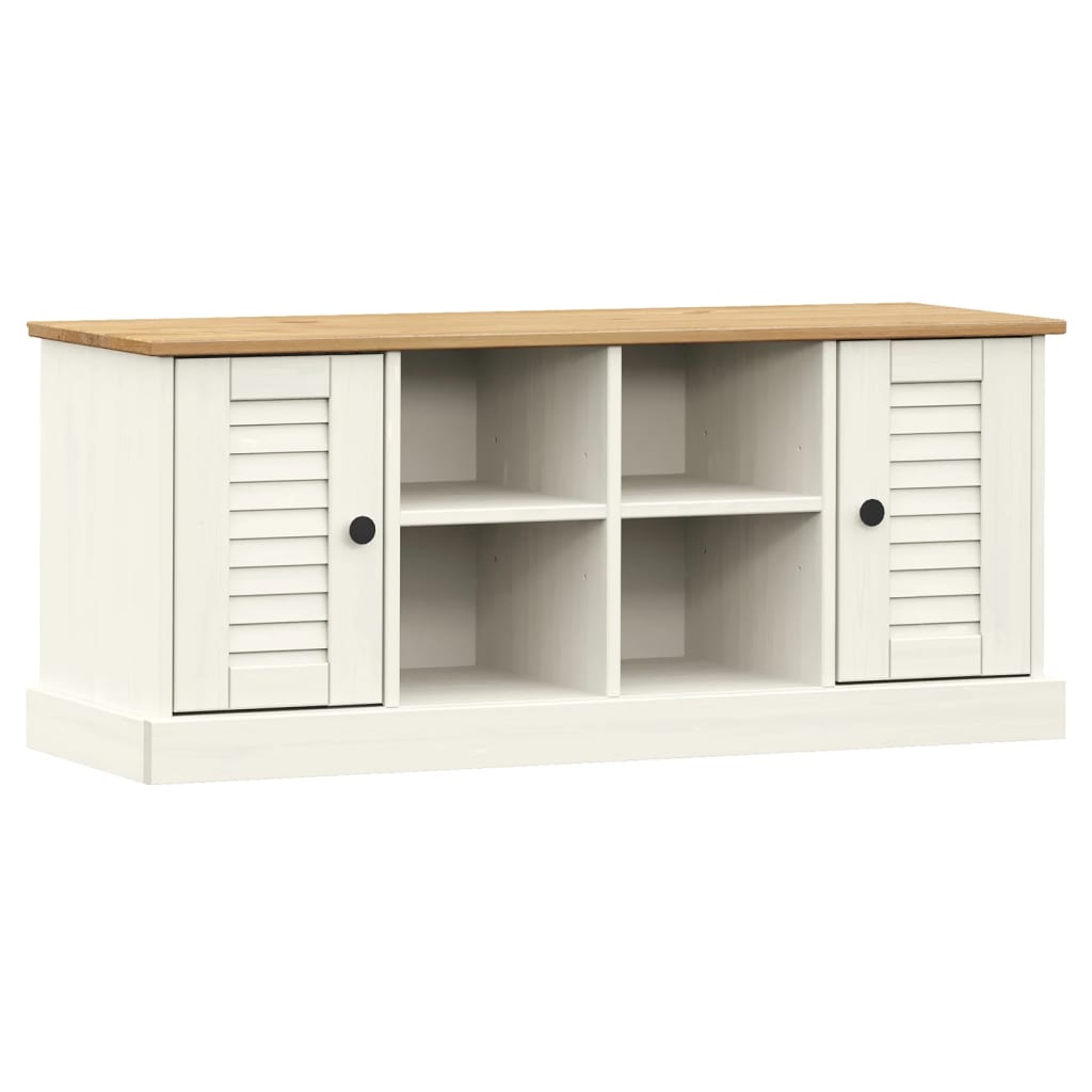 skobænk VIGO 106x35x45 cm massivt fyrretræ hvid
