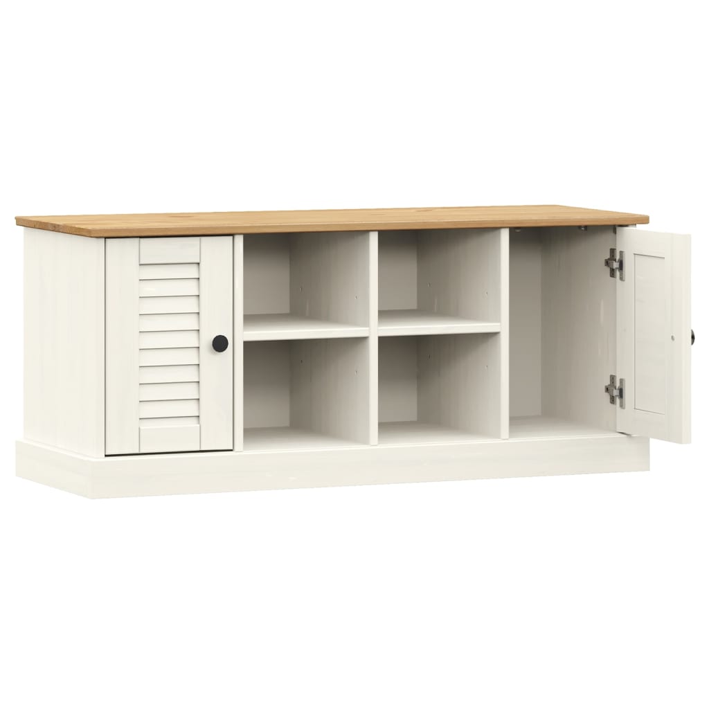skobænk VIGO 106x35x45 cm massivt fyrretræ hvid