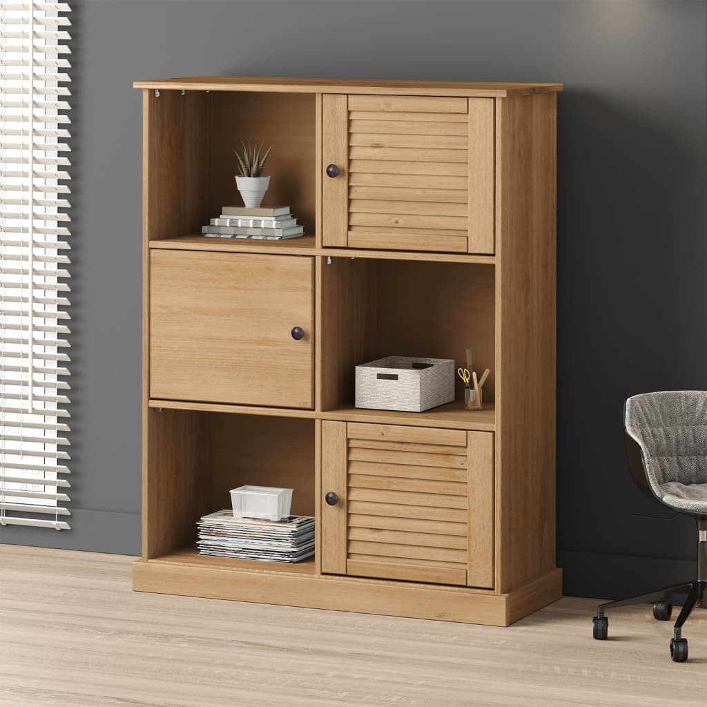 bogreol VIGO 90x35x114,5 cm massivt fyrretræ