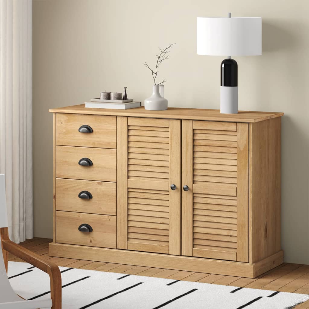skænk med skuffer VIGO 113x40x75 cm massivt fyrretræ