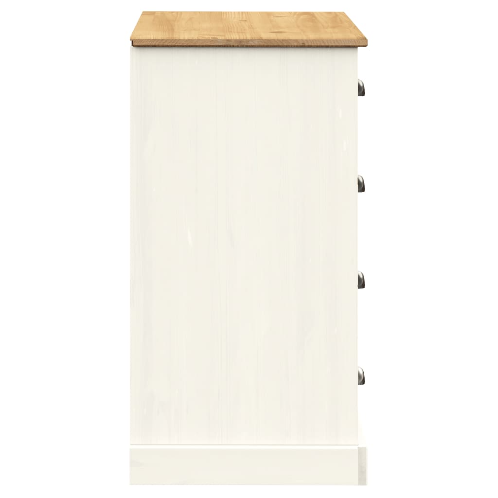 skænk med skuffer VIGO 113x40x75 cm massivt fyrretræ hvid