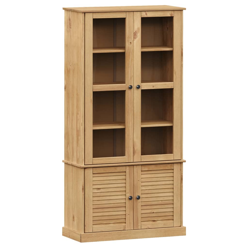 glasskab VIGO 85x35x170 cm massivt fyrretræ