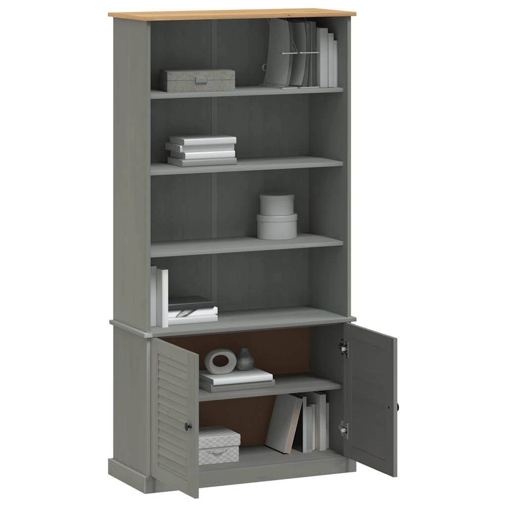 bogreol VIGO 85x35x170 cm massivt fyrretræ grå