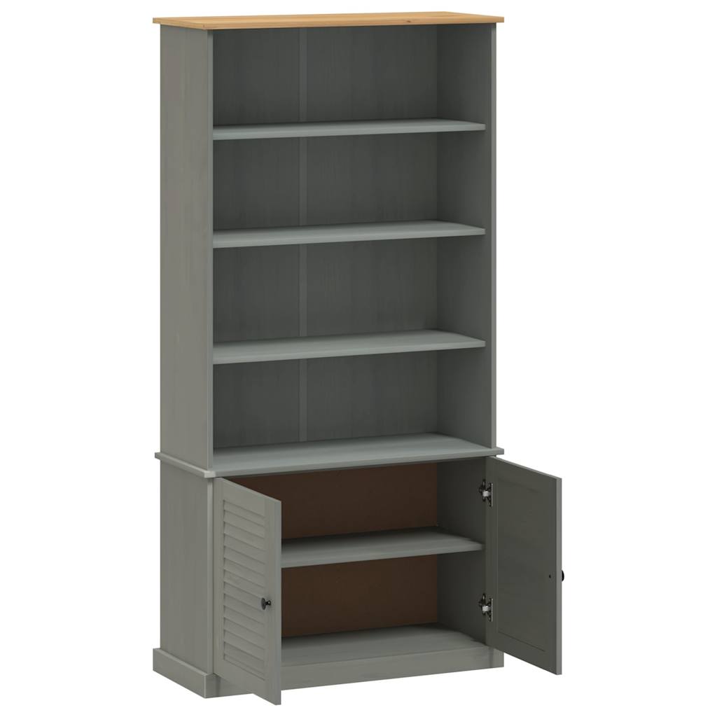 bogreol VIGO 85x35x170 cm massivt fyrretræ grå