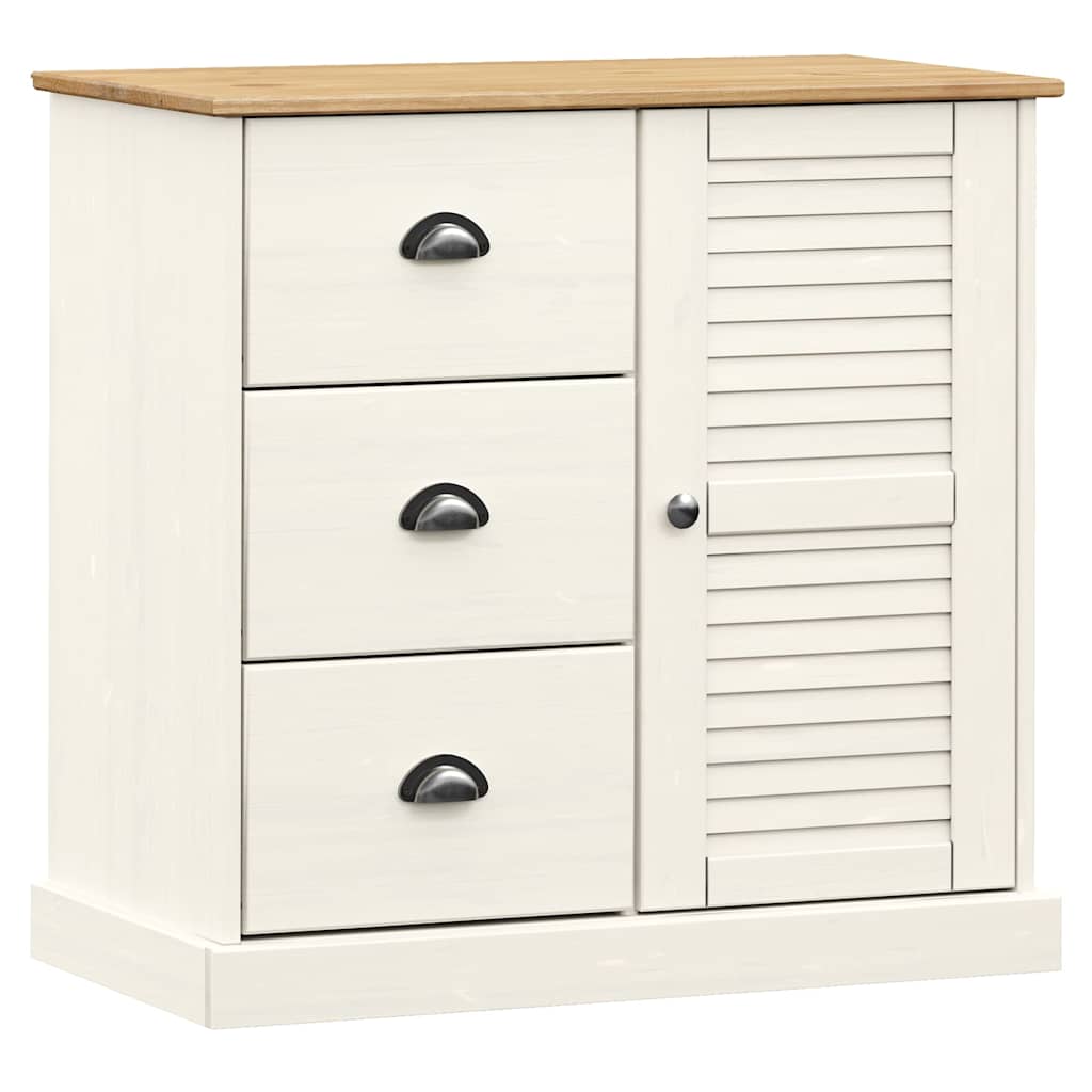 skænk med skuffer VIGO 78x40x75 cm massivt fyrretræ hvid