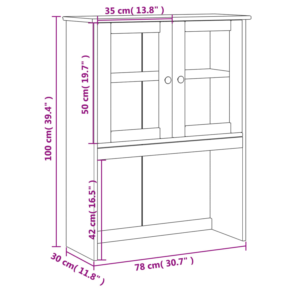 skabstop til skænk VIGO 78x30x100 cm massivt fyrretræ