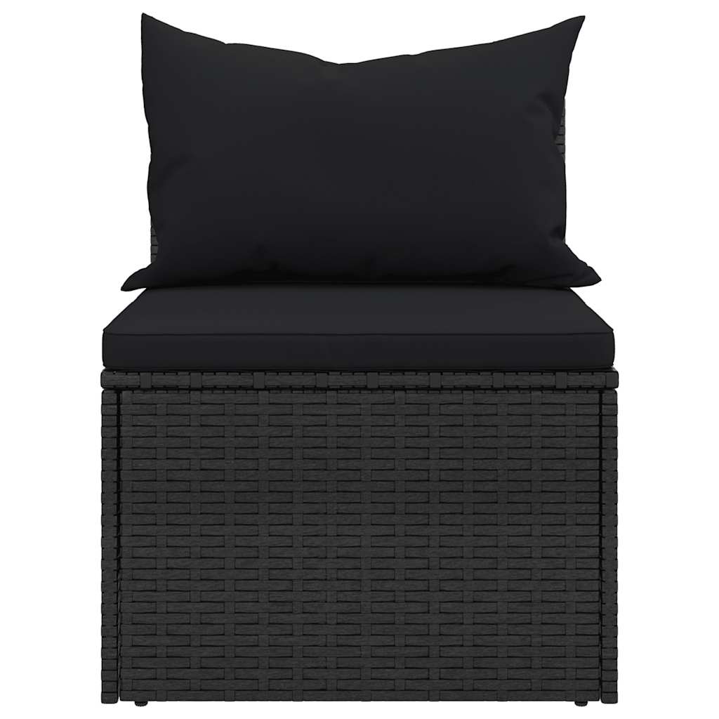 sofasæt til haven 4 dele med hynder polyrattan sort
