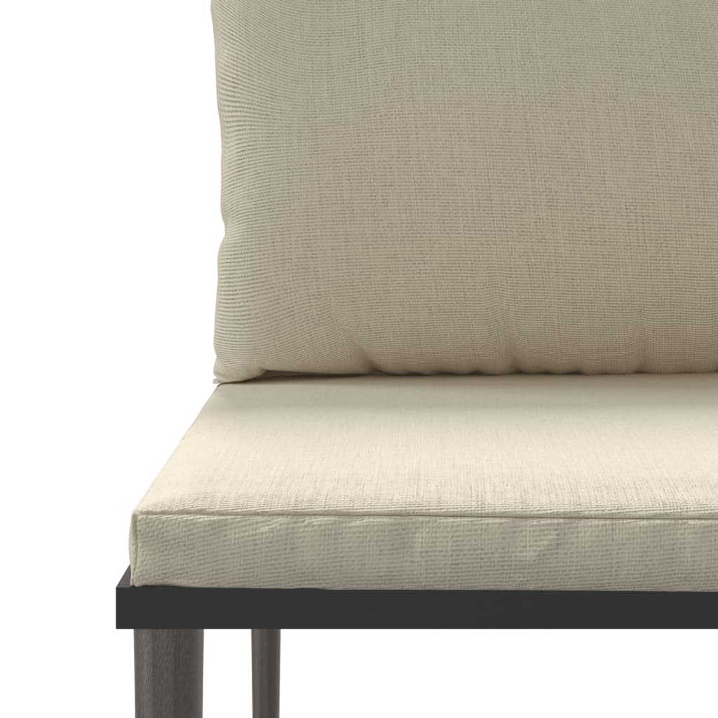 loungesæt til haven 5 dele med hynder polyrattan grå
