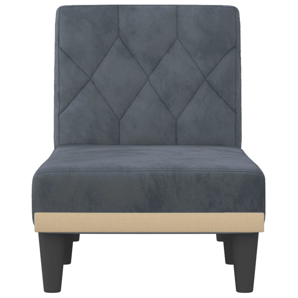 chaiselong velour mørkegrå