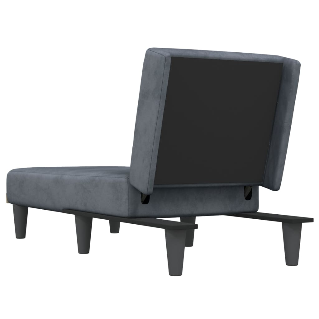 chaiselong velour mørkegrå