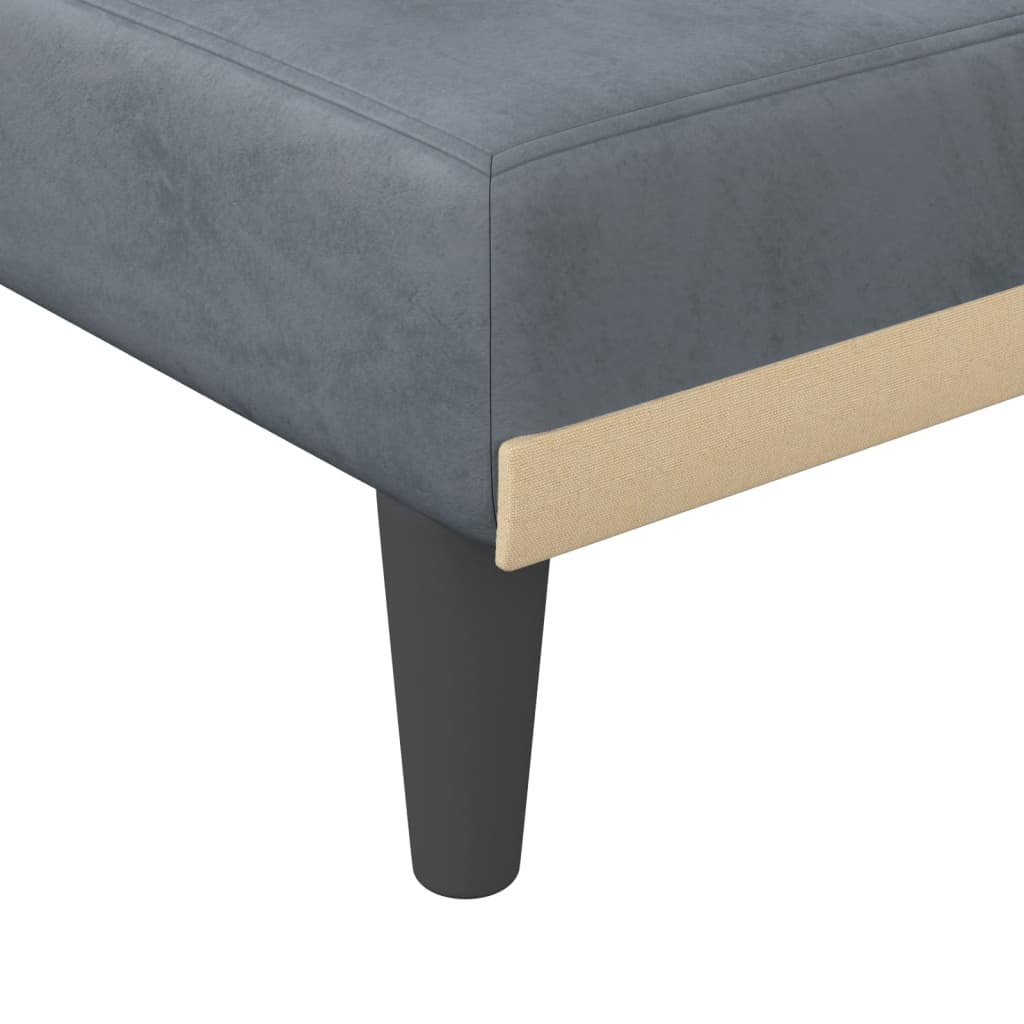 chaiselong velour mørkegrå