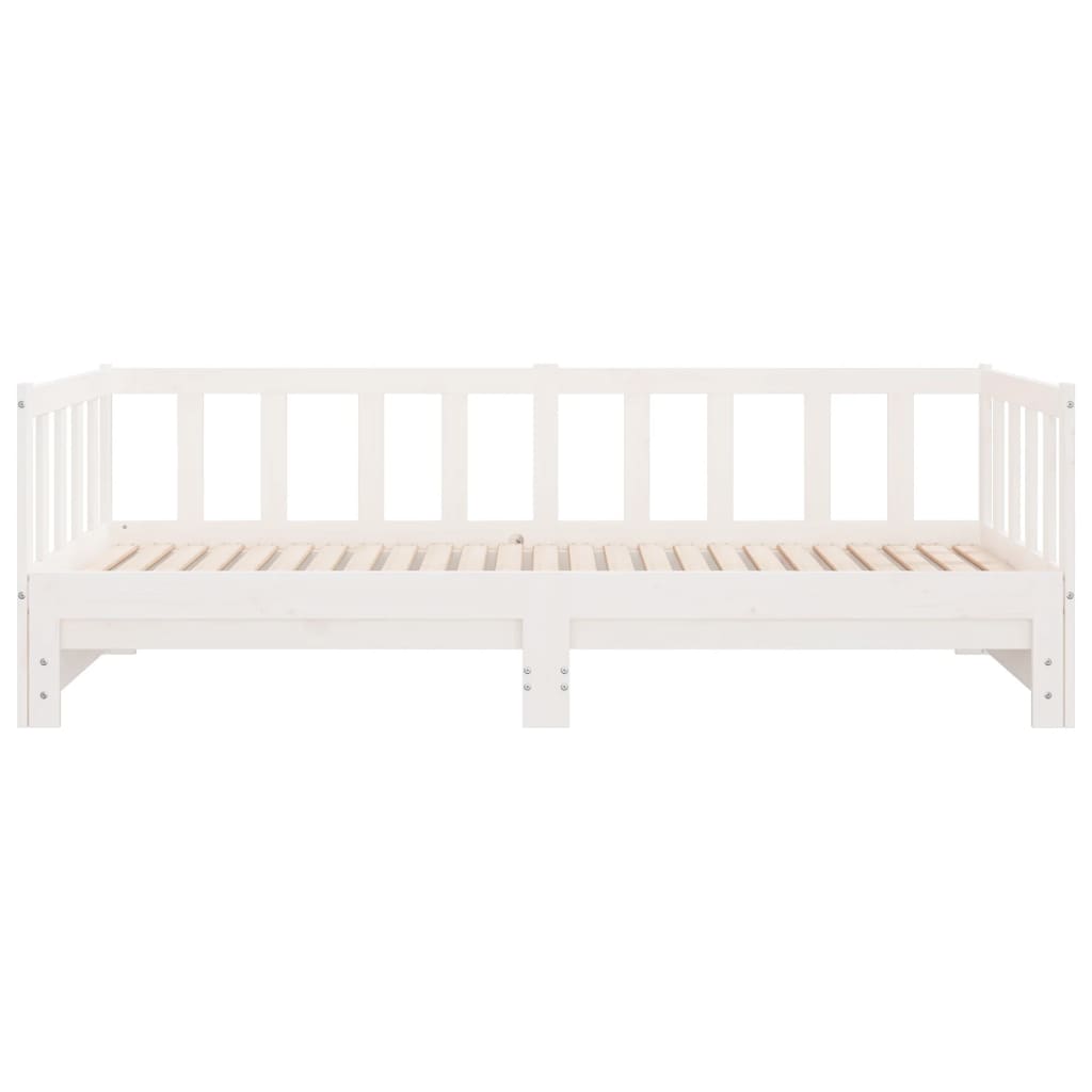 daybed med udtræk 2x(90x200) cm massivt fyrretræ hvid