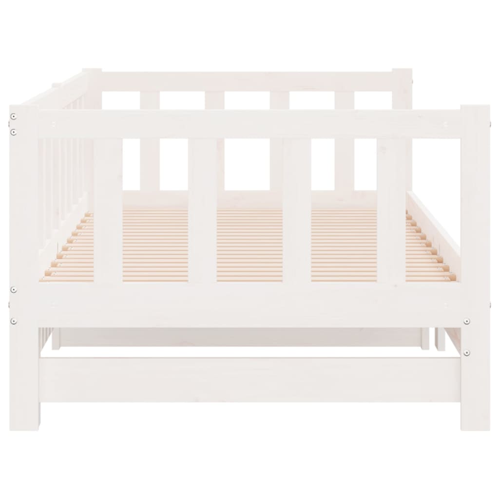 daybed med udtræk 2x(90x200) cm massivt fyrretræ hvid