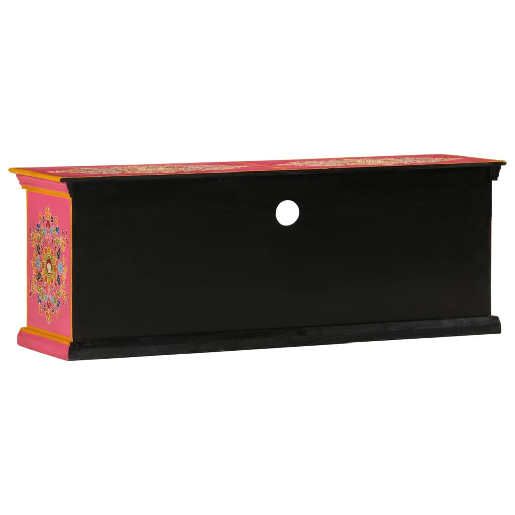 tv-bord 110x30x40 cm massivt mangotræ lyserød