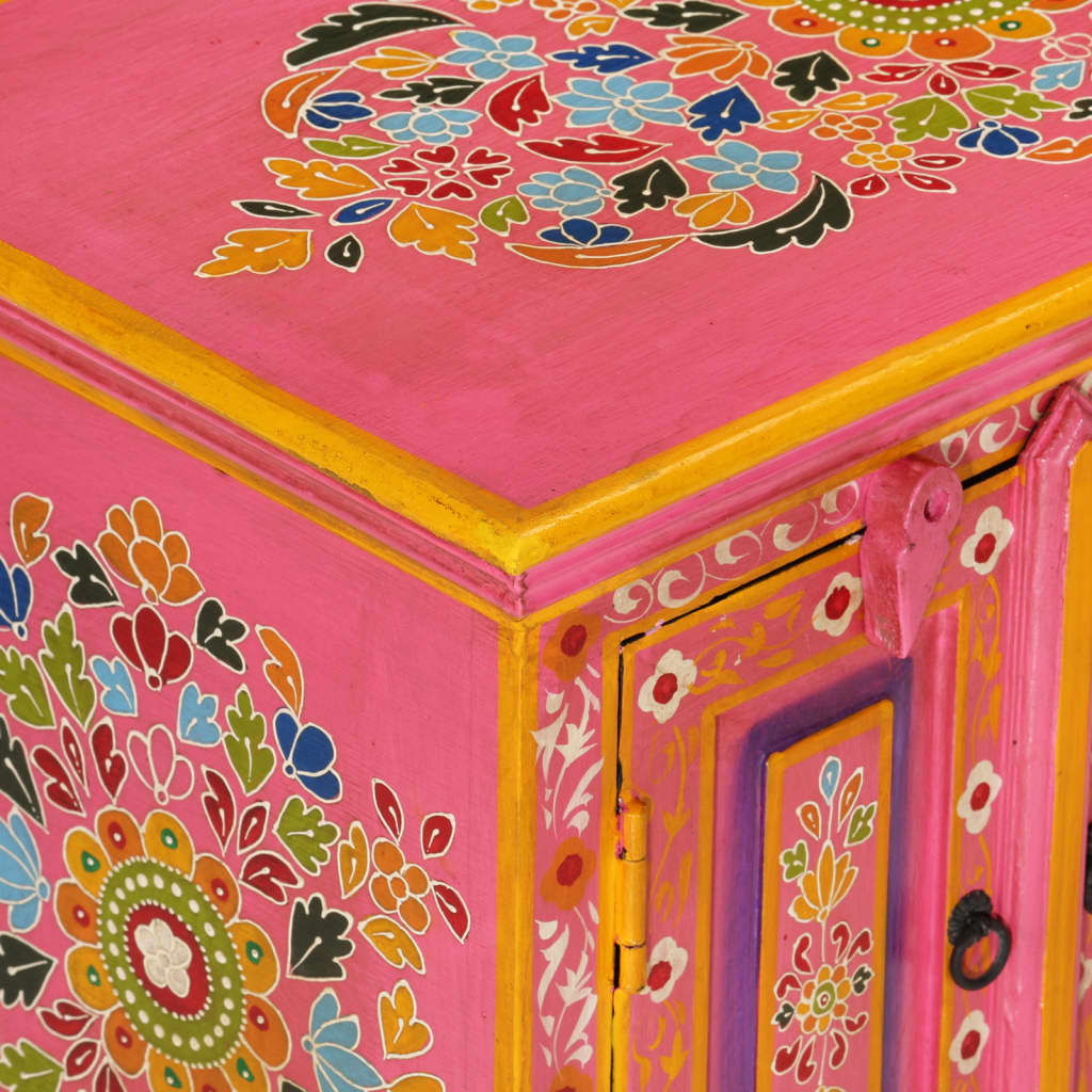 tv-bord 110x30x40 cm massivt mangotræ lyserød