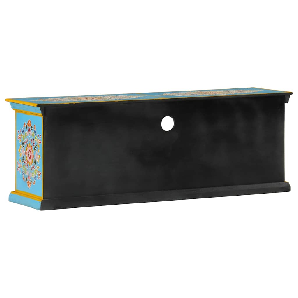 tv-bord 110x30x40 cm massivt mangotræ blå