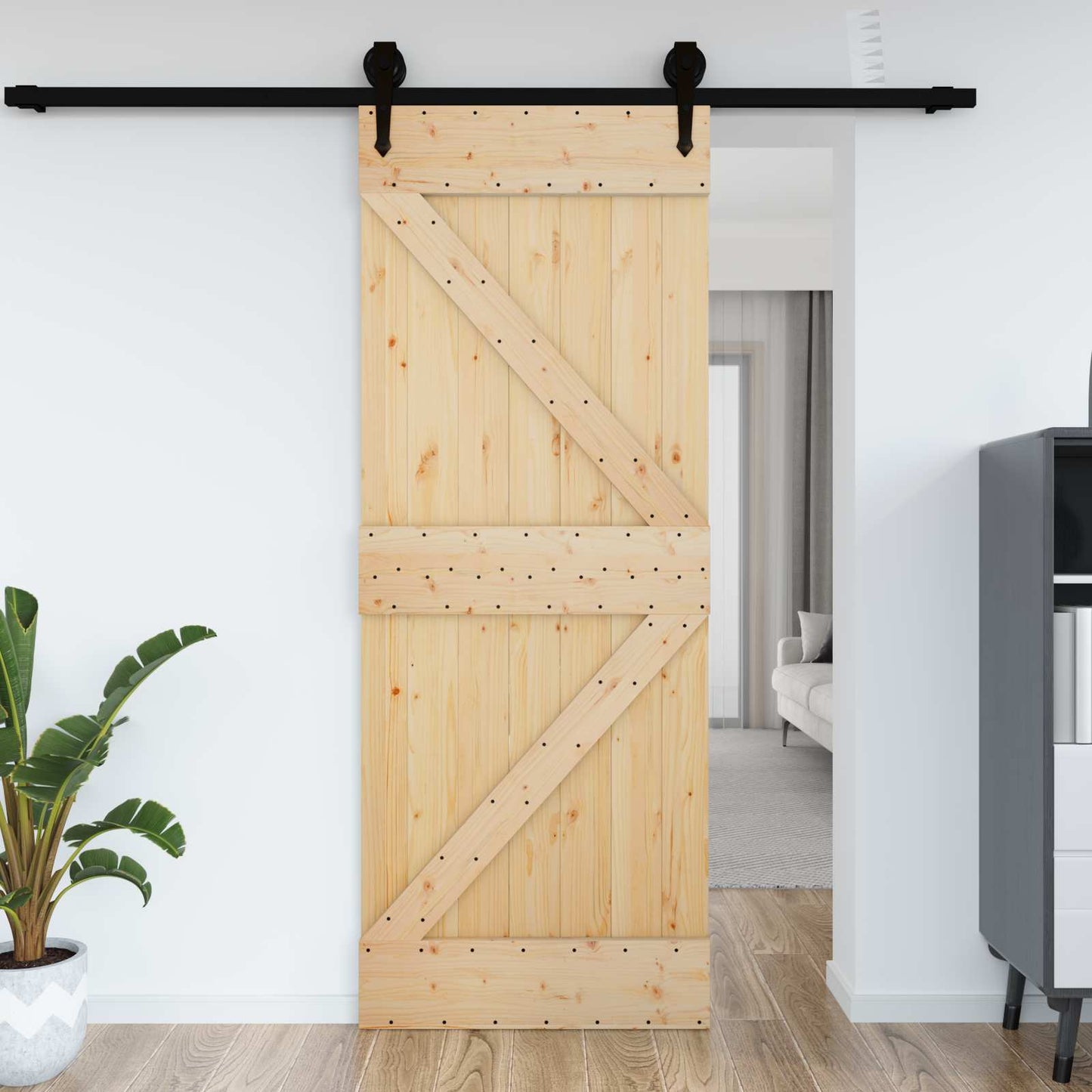 Dør NARVIK 95 x 210 cm Massivt Fyrretræ (Ubehandlet)