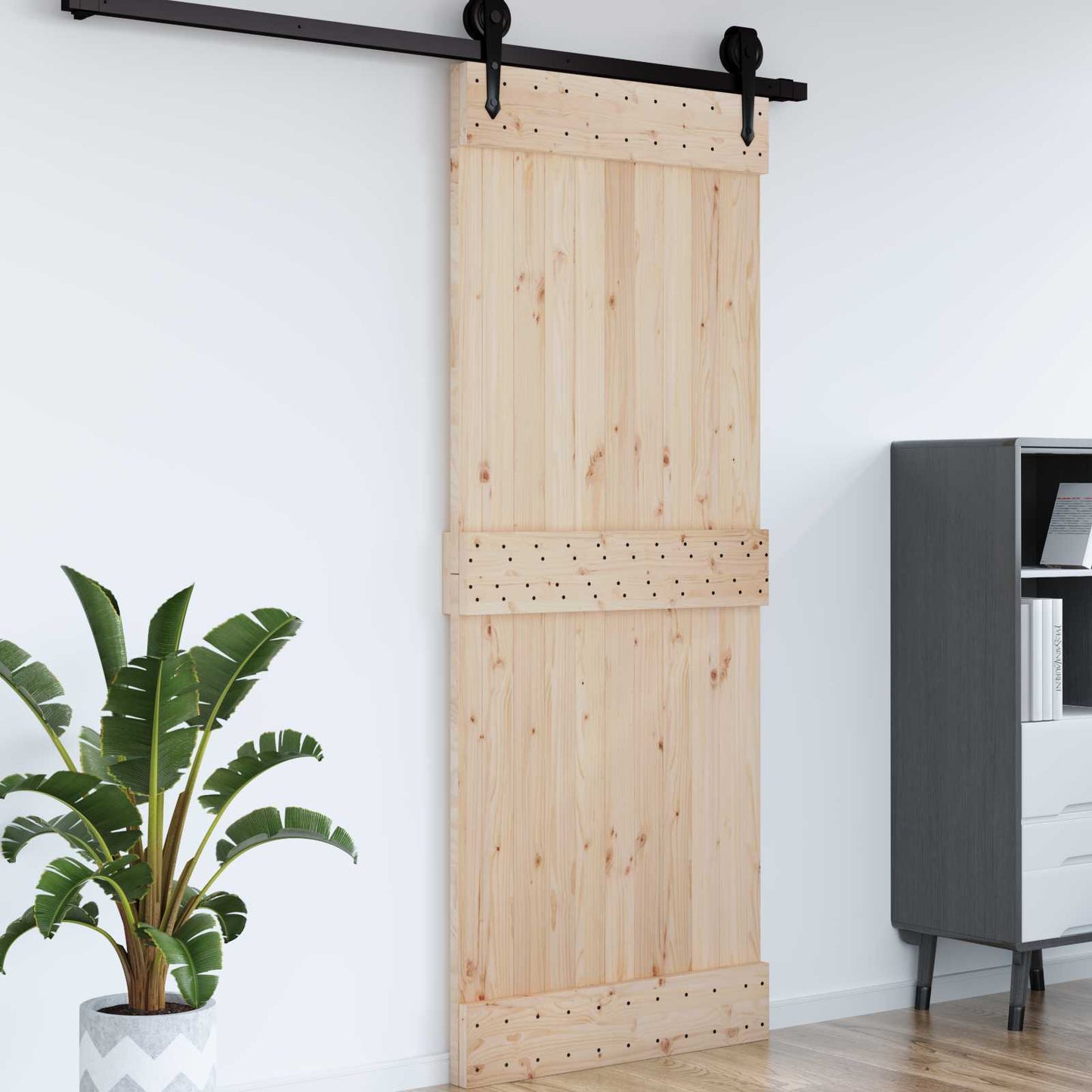 Flad dør NARVIK 80x210 cm Massivt Fyrretræ (Ubehandlet)