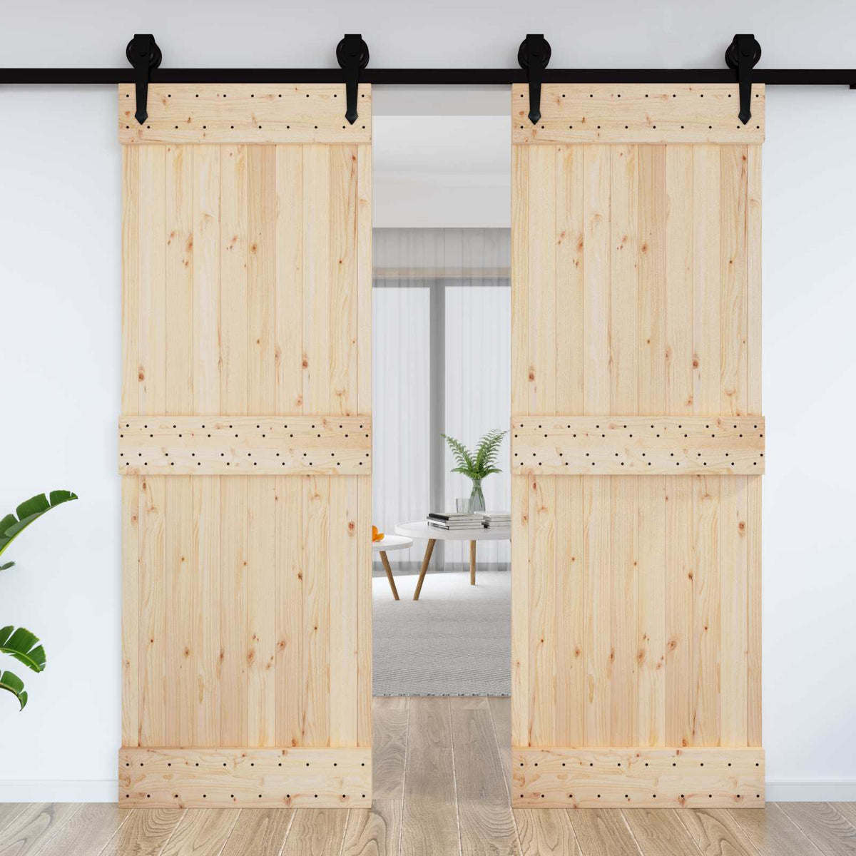 Flad dør NARVIK 80x210 cm Massivt Fyrretræ (Ubehandlet)