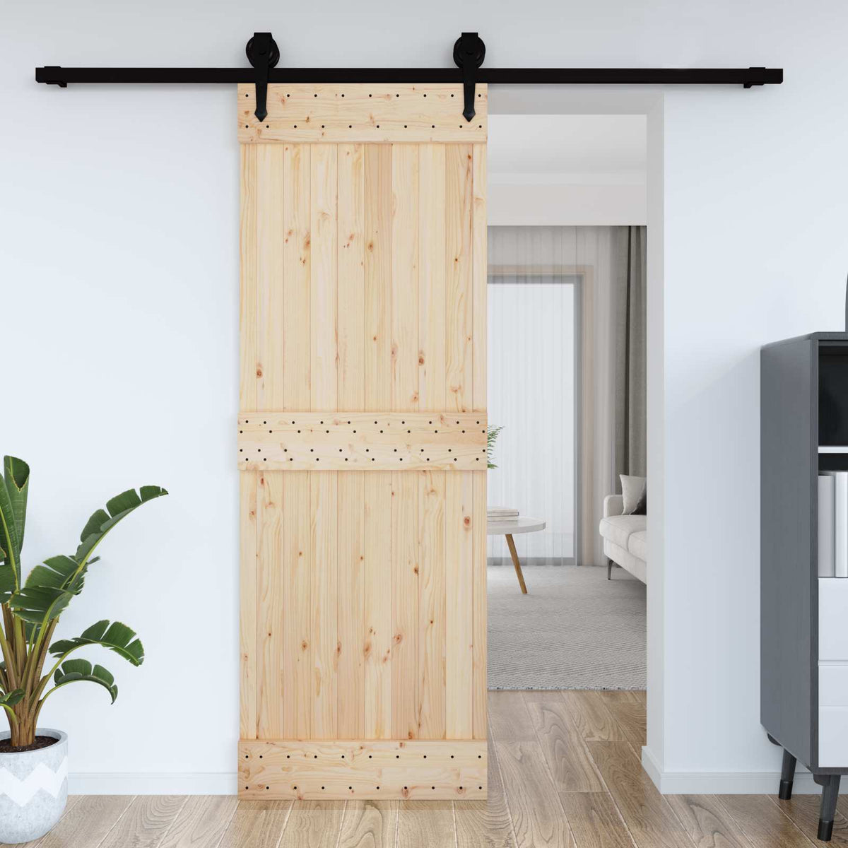 Flad dør NARVIK 80x210 cm Massivt Fyrretræ (Ubehandlet)