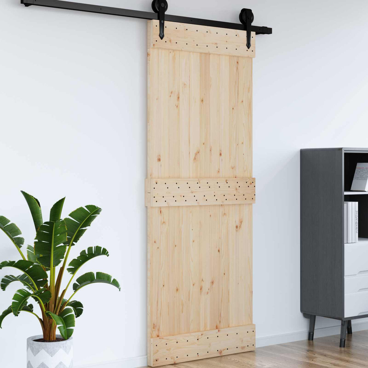 Glat dør NARVIK 90x210cm Massivt Fyrretræ (Ubehandlet)
