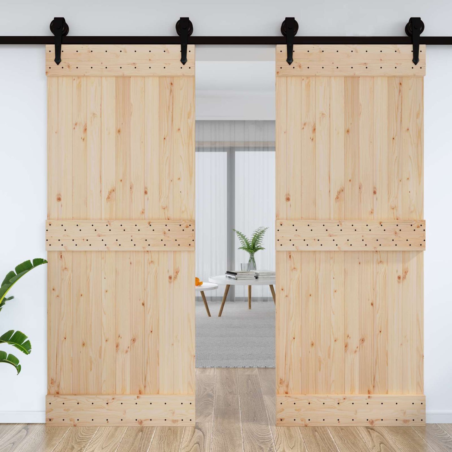 Glat dør NARVIK 90x210cm Massivt Fyrretræ (Ubehandlet)