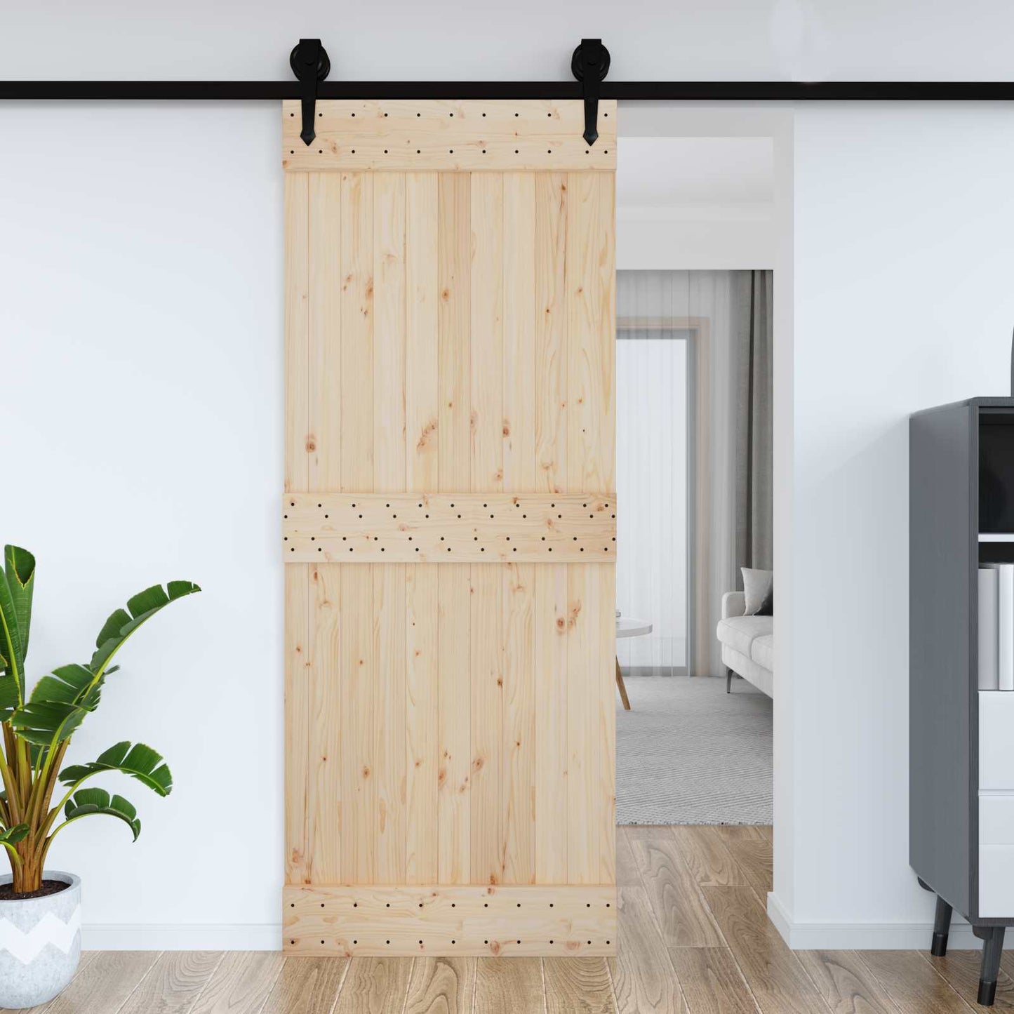 Glat dør NARVIK 90x210cm Massivt Fyrretræ (Ubehandlet)
