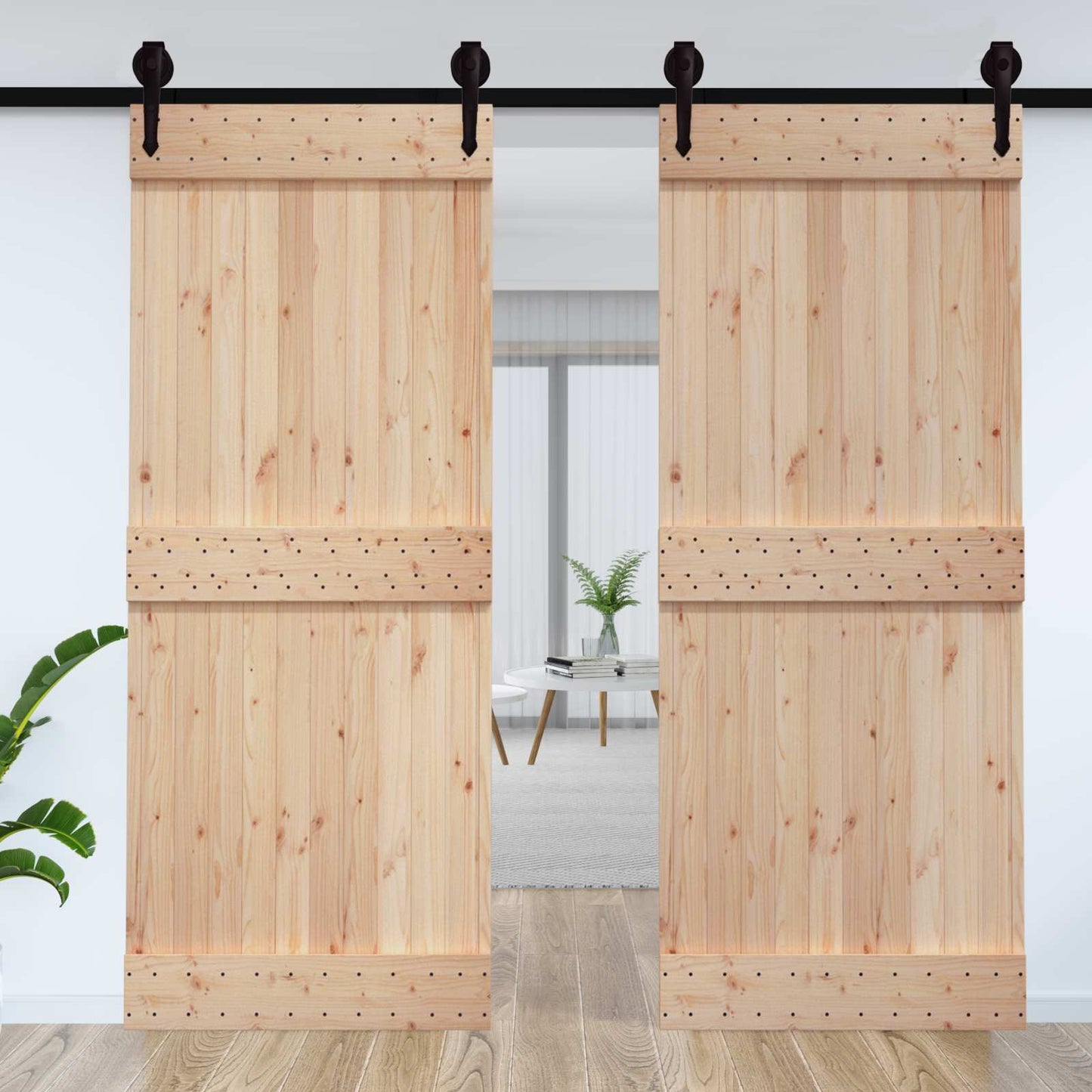 Flad dør NARVIK 95x210cm Massivt Fyrretræ (Ubehandlet)