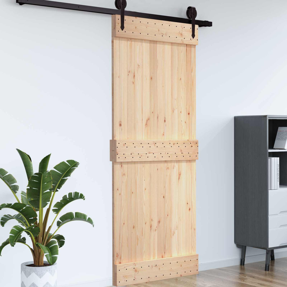 Dør NARVIK 100 x 210 cm Massivt Fyrretræ (Ubehandlet)