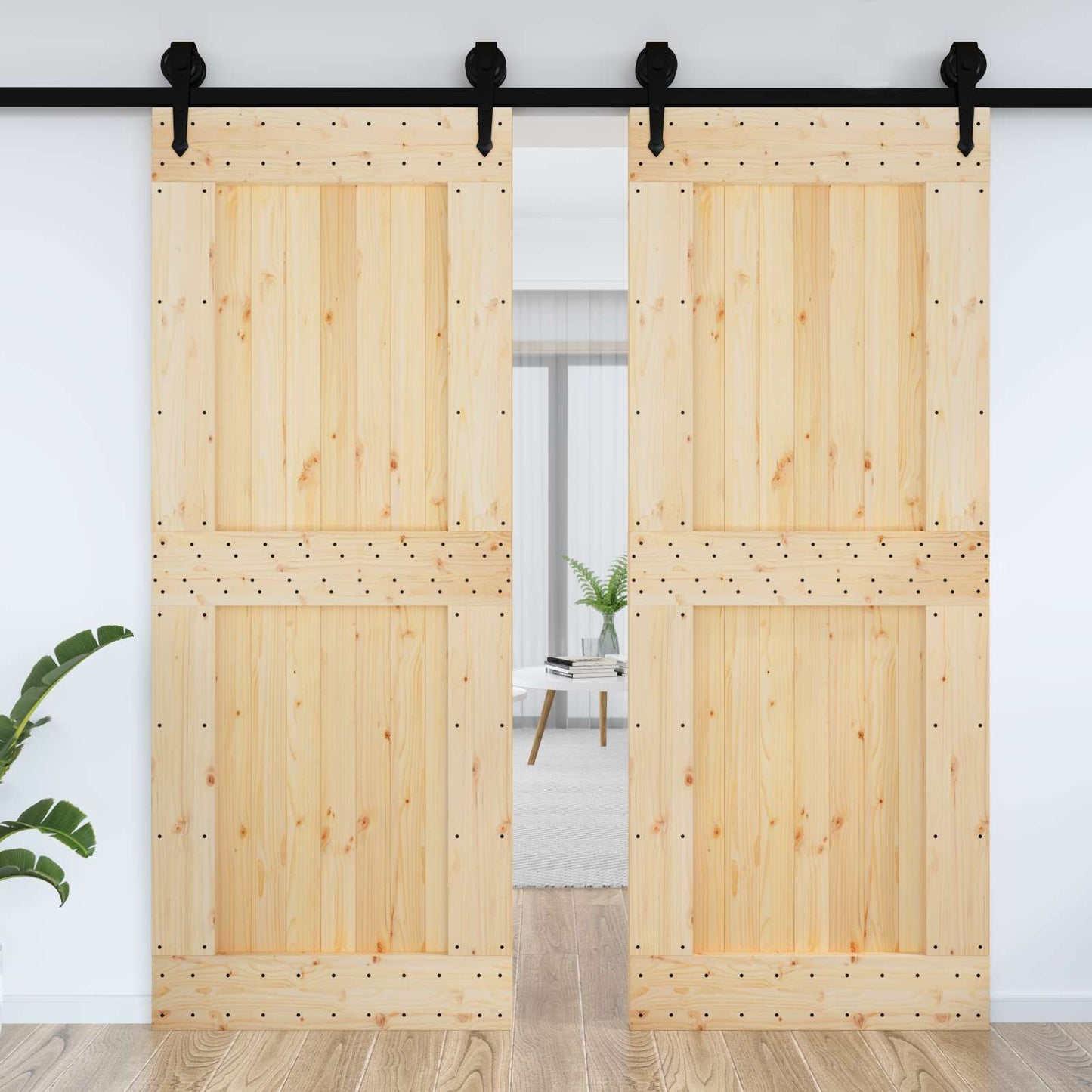 Enkel dør NARVIK 90x210cm Massivt Fyrretræ (Ubehandlet)