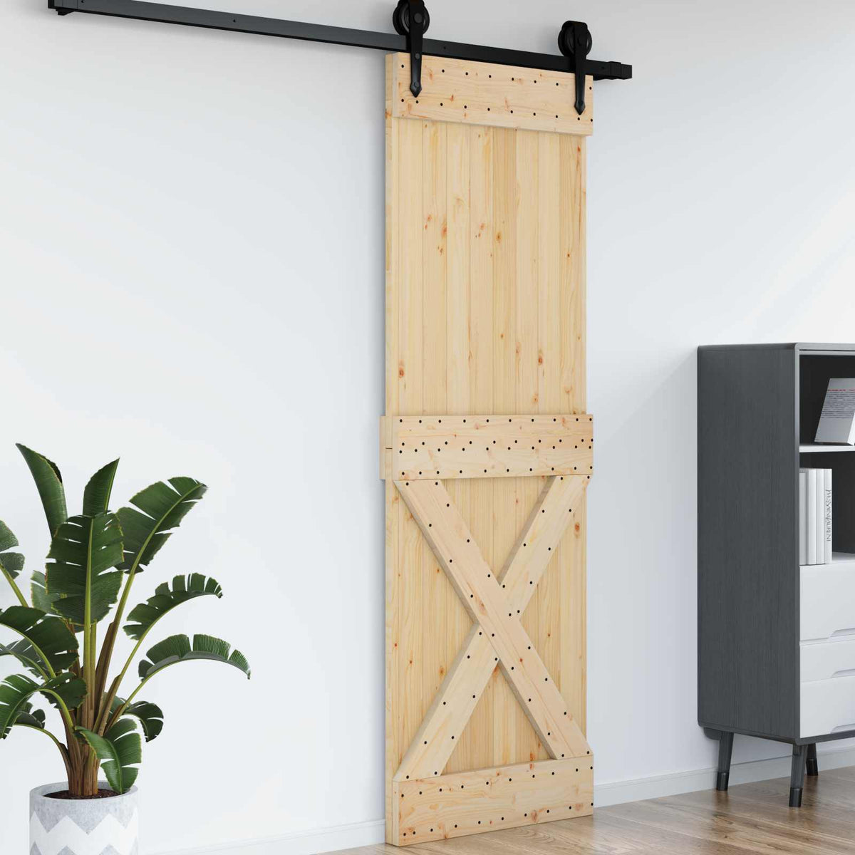 Krydsdør NARVIK 70x210cm Massivt Fyrretræ (Ubehandlet)