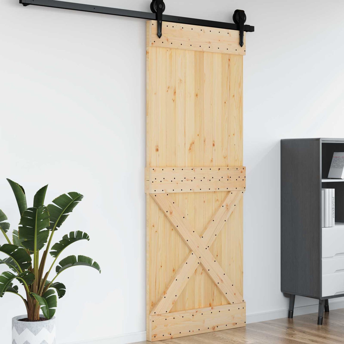 Dør NARVIK 90 x 210 cm Massivt Fyrretræ (Ubehandlet)