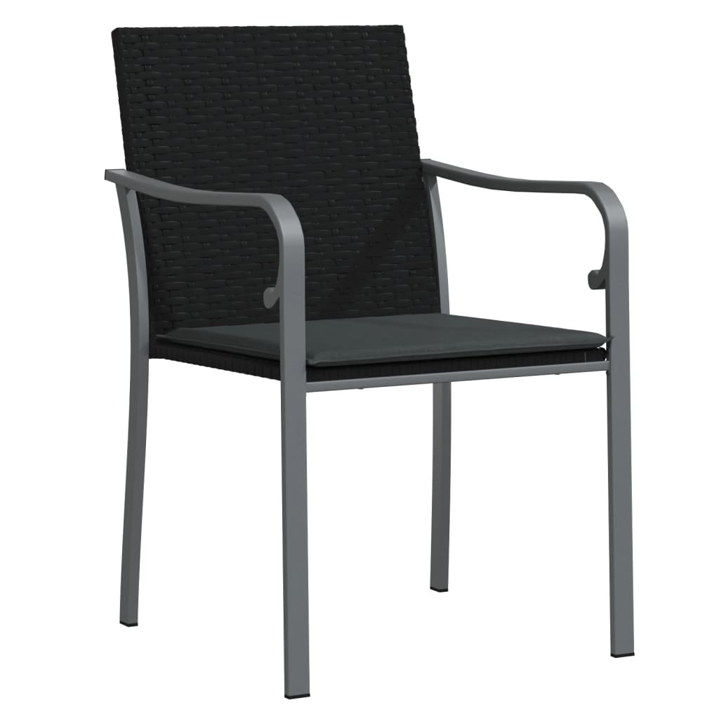 spisebordssæt til haven 3 dele med hynder polyrattan og stål
